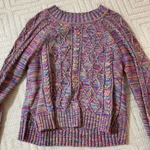 GAP Women's Vintage Multicolor Cable Knit Sweater Sz M